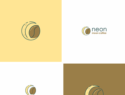 neon moon coffee design logo vector