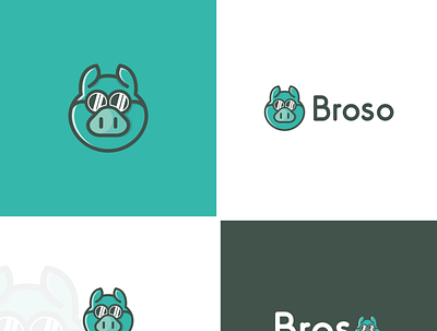 Broso Pig branding logo vector