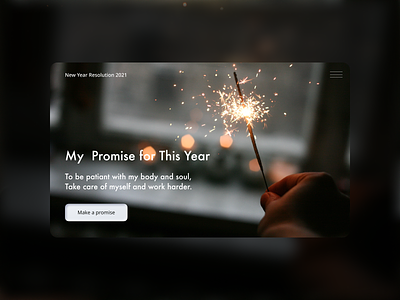 New Year Resolution concept design figma first page minimal typography ui web website concept website design