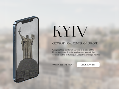 Kyiv vibes concept design figma first page illustration minimal typography ui ux website design
