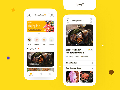 Yummy App - Mobile UI Design aplikasi resep food food app food delivery food recipe mobile recipe resep resep makanan uidesign uiux yummy