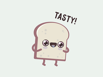 Tasty Toast cartoon character design flat illustration toast vector