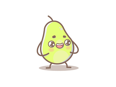 Tasty Pear Character cartoon character child cute design flat for kids fun funny green illustration kids like mascot pear pear hero pyrus sweet vector yellow