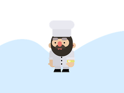 Chef beard cartoon character chef cook design flat game graphic design illustration vector