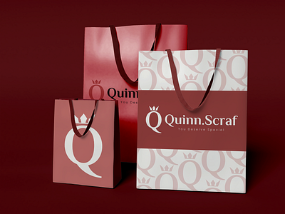 Paper Bag Quinn.Scraf branding hijab islam logo packaging paper bag