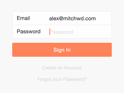 Simple Sign In (PSD) clean design freebie ios lowprofile orange sign in simple ui ux web