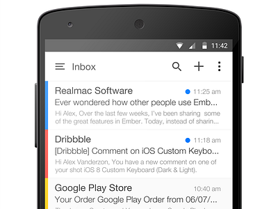 Android L Mail App android android l app application design device google l mail material nexus 5