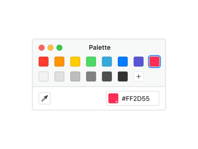 🎨 Palette for MacOS (Made in Figma) app apple application colour concept figma macos os x picker ui ux white