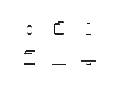 Device Icons ⌚️📱💻🖥 device figma iconography icons imac ipad iphone iphone x lowprofile macbook pro ui watch