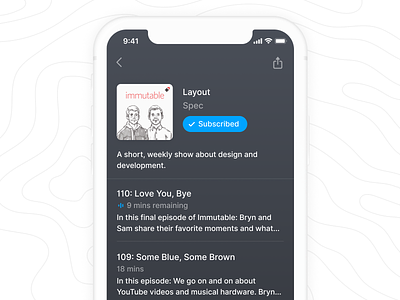 iOS Podcast Interface app application design icon icons ios lowprofile podcast ui ux