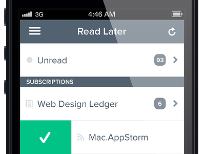 Read Later Concept app application batch concept design flat icons ios iphone 5 later read read later refresh ui