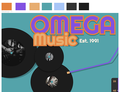Omega Music branding graphic design ui
