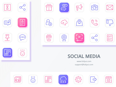 Social Media custom icons design fullyui icon set icons illustration illustrations social media vector vectors
