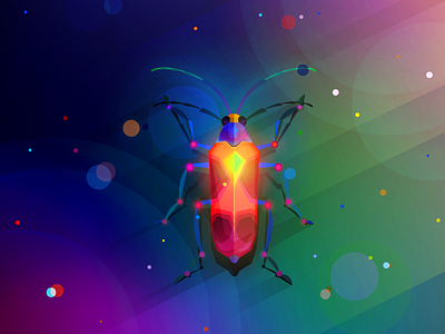 On the glass beetle color illustrator insect vector