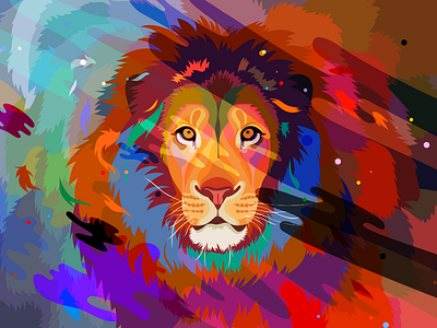 The Lion animal color illustrator lion vector wallpaper wild