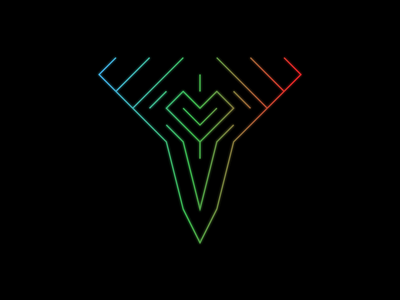 RGB deer branding design flat illustrator logo vector