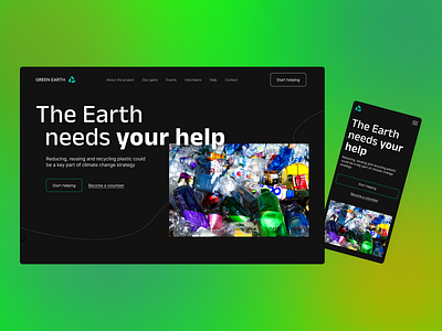 The Earth needs your help 3d animation branding debris design earth figma graphic design greenpeace illustration logo motion graphics planet trash typography ui ux vector webdesign