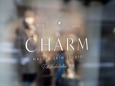 Charm Hair & Skin Studio beauty branding design hair salon icon logo minimal monoline typography vector wellness