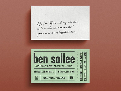 Business Cards for Ben Sollee