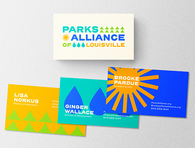 Parks Alliance of Louisville Business Cards brand identity branding colorful design designer geometric geometry graphic graphic design illustration logo louisville minimal minimalist nature retro simple typography vintage