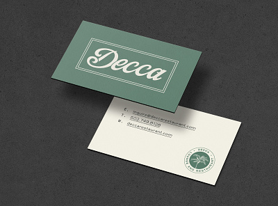 Decca Business Cards branding design designer graphic graphic design green illustration logo louisville restaurant retro