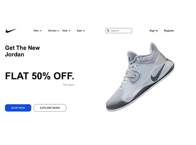 Nike Landing Page animation app branding design figma figmadesign icon minimal typography ux ui designer web