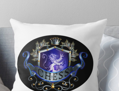 Chess shields printed on cushions art chess clothing cushion design game home decor logo pieterhb shield logo shields