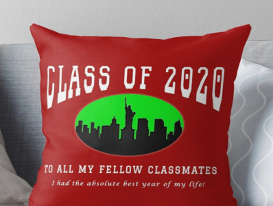 Class of 2020 printed on a cushion