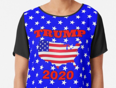 Trump 2020 with Stars and Stripes