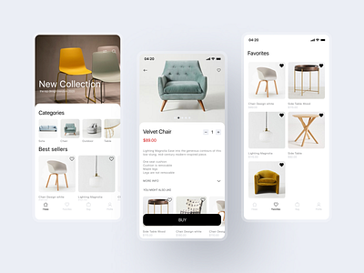 Furniture shop app design app design ecommerce ecommerce app minimal ui ux