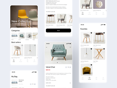 Furniture Store app app clean design design ecommerce ecommerce app minimal store ui ux