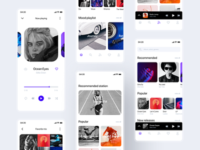 Music Player App clean design clean ui design minimal mobile music app music player player app player ui ui ux