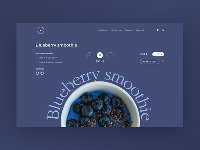 Blueberry smoothie Concept design graphic design typography ui ux vector