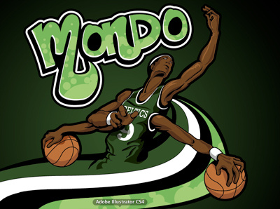 All-Star Weekend: Rajon Rondo basketball cartoon illustration
