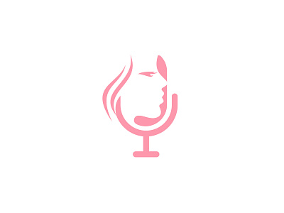 Woman Podcast female mic minimal logo minimalist logo modern logo podcast podcast logo speech woman