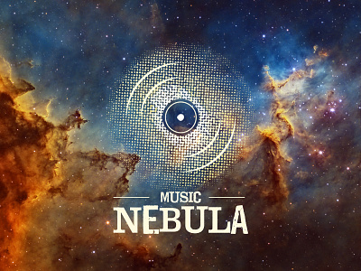 Music Nebula dj logo modern music music art nebula record rustic universe vinyl