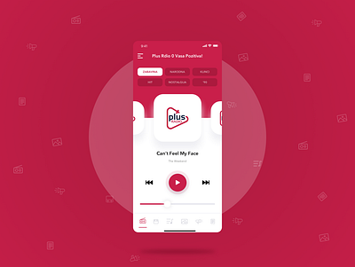 Radio Play Mode app branding design flat graphic design minimal typography ui ux vector