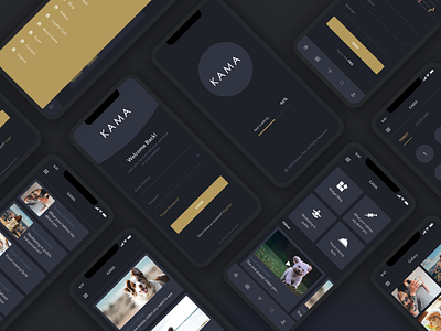 UX/UI Design for Mobile App app black design gallery grid design listing login mobile app design mobile ui register signin signup splashpage ui ux