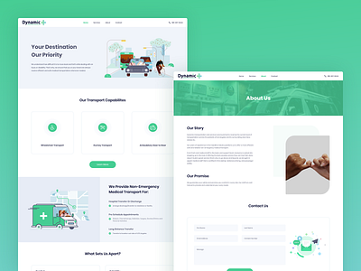 Transportation Website UI clean ui design illustration minimal transportation ui ux website design