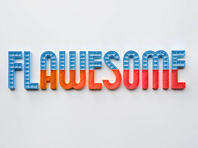Flawesome design hand lettering illustration lettering paper art quilled paper art quilling tactile typography typography