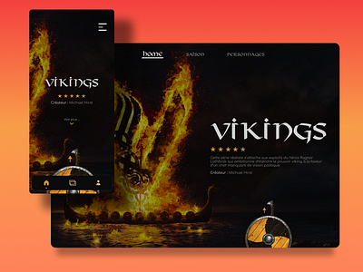 Web design Vikings app design graphic design illustration netflix typography ui ux vector vikings