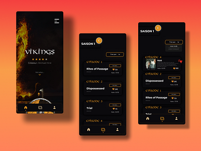 Web design Vikings app design graphic design illustration phone typography ui ux vector