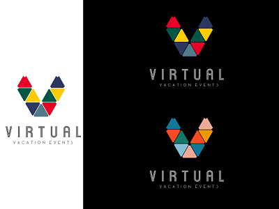 virtual vacations event logo logodesign minimal minimal logo modern