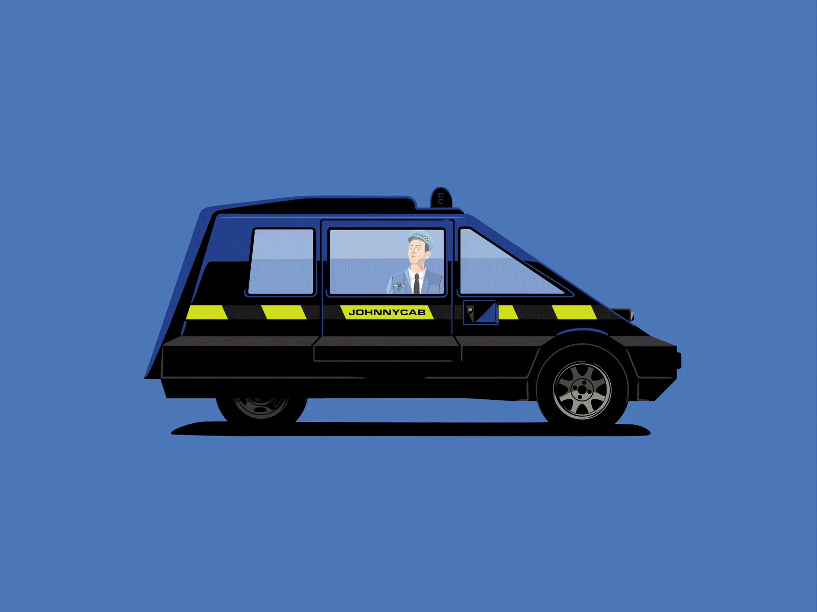 Johnny Cab Total Recall - Movie Cars #3 adobe after effects adobe illustrator animation cars flat illustration johnny cab minimal movies total recall vector