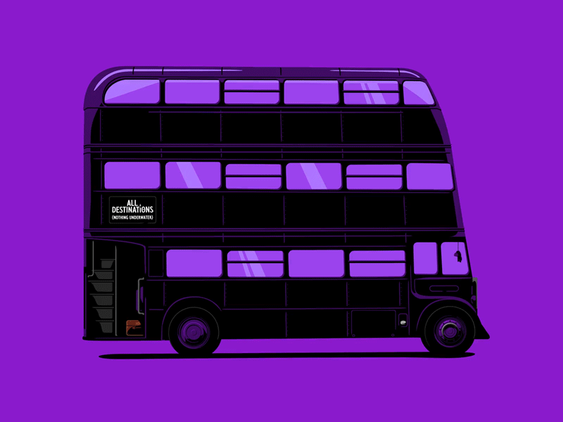 Knight Bus Harry Potter - Movie Cars #4 adobe after effects adobe illustrator animation cars flat harry potter illustration knight bus minimal movies squash vector