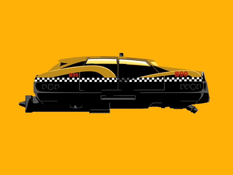 Fifth Element Taxi - Movie Cars #5 adobe after effects adobe illustrator animation cab cars fifth element flat flying illustration minimal movies shooting smoke taxi vector