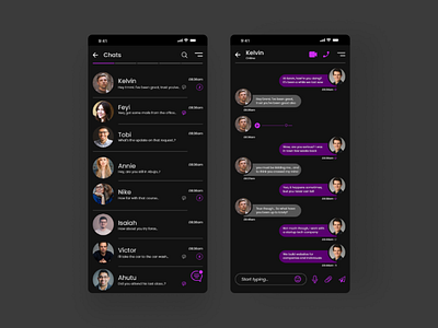 Chat App UI Design dailyui... 013 chatappdesign