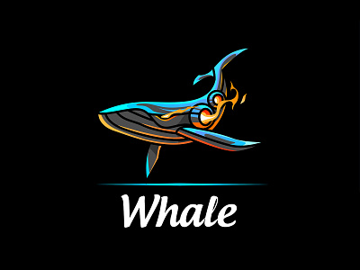 Whale Logo Design 3d beautiful branding design graphic design illustration logo logo design motion graphics ui ux vector whale logo