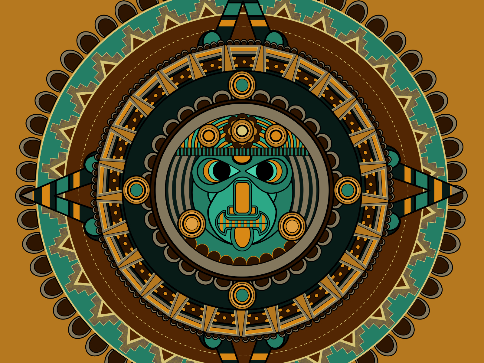 Aztec And Mayan Design By Eligo Design On Dribbble   Ed Aztec Calendar 4x 