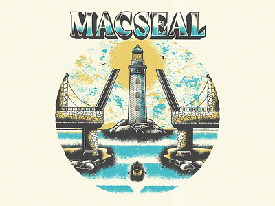Macseal - Lighthouse band grunge lighthouse macseal merch stippling texture vector